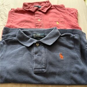 2 Tshirts Polo by Ralph Lauren blue full sleeve wear & half sleeve peach Tshirt